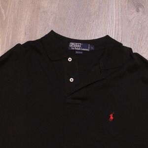 Polo Ralph Lauren Mens Black Classic Fit Polo Shirt Size L